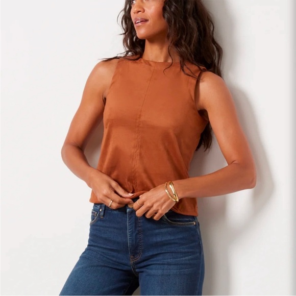 NWT Evereve 'Ava' Faux Suede Tank Top in 'Cowhide' (XS) No longer sold - $78 - Picture 1 of 8